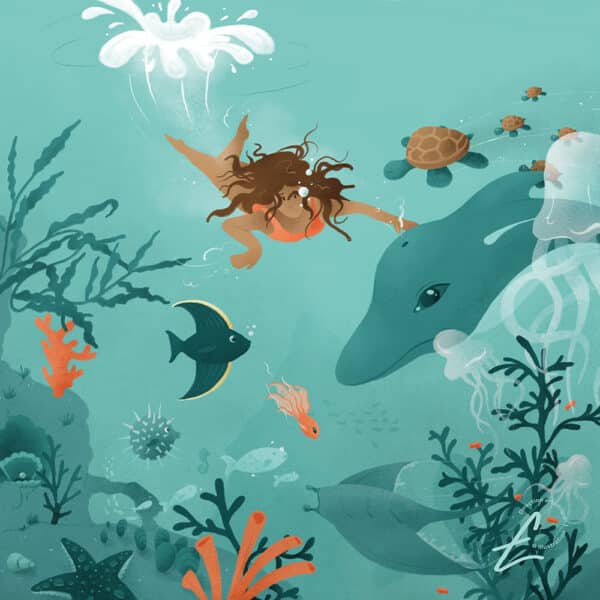 Illustration "Le Grand Bleu" par Léa Maignan - Collection Été